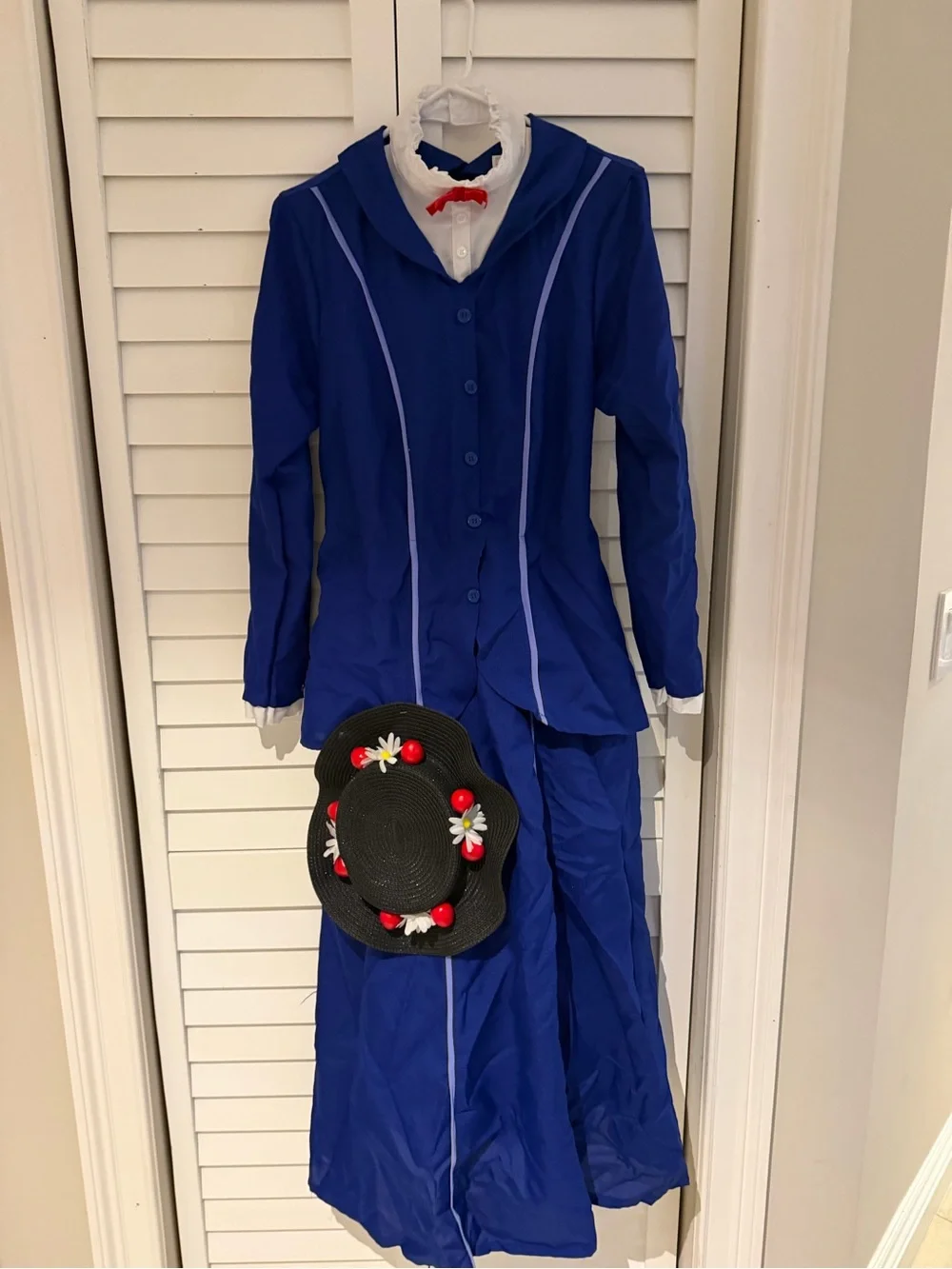 Kids Blue Classic Storybook Costume with Black Daisy Hat